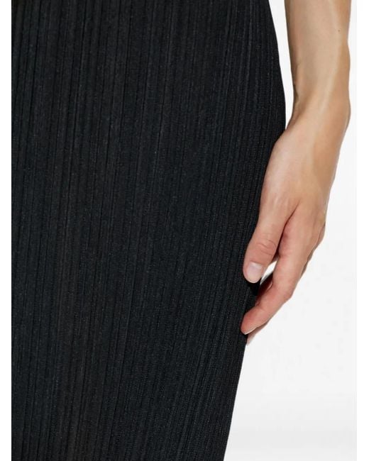 Pleats Please Issey Miyake Black Pleated Sleeveless Mini Dress