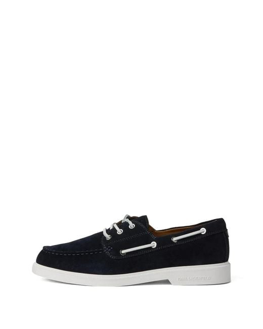 Karl Lagerfeld White Kori Boat Shoes for men