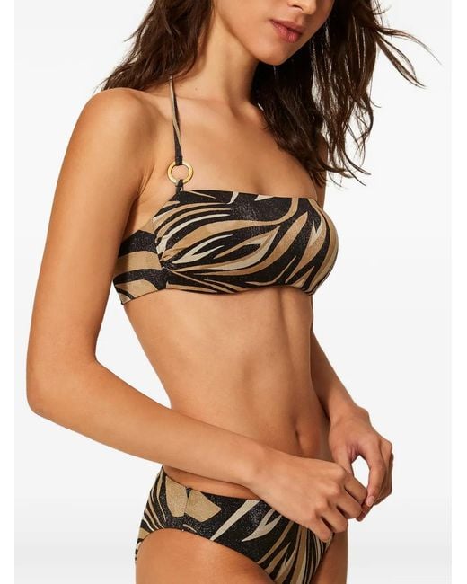Twinset Natural Bas De Bikini À Imprimé Métallisé