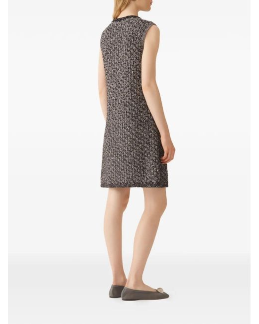 Fabiana Filippi Gray V-Neck Sleeveless Dress