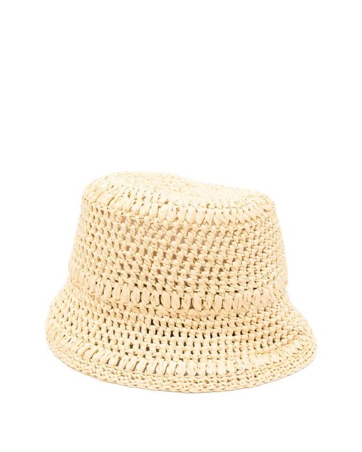 Max Mara Natural Woven Bucket Hat