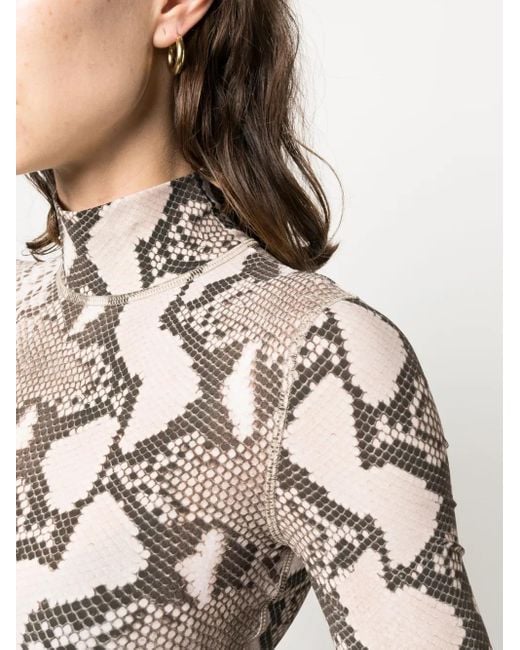 Stella McCartney Brown Python Print Fluid Top