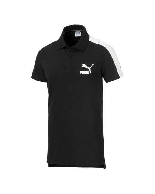 PUMA Black Logo-Detail Polo Shirt for men