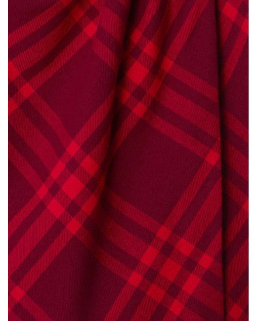Burberry Red Check Wool Skirt - Women's - Buffalo Horn/wool
