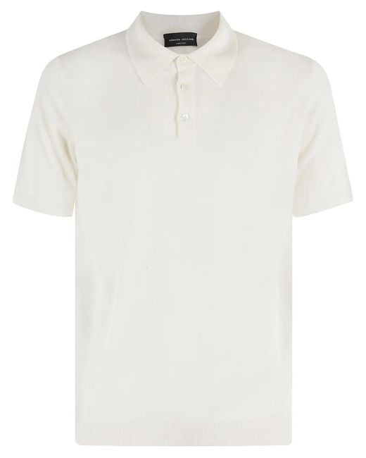 Roberto Collina White Cotton Polo Shirt for men