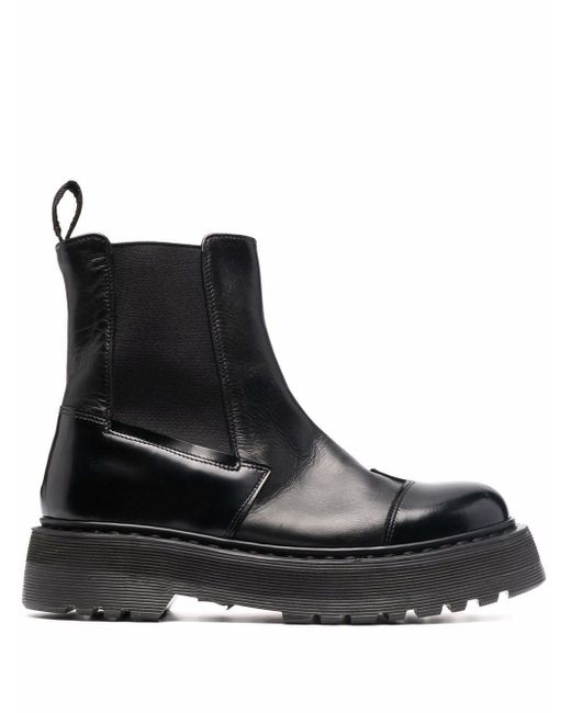 Premiata Chunky Leather Chelsea Boots in Black - Lyst