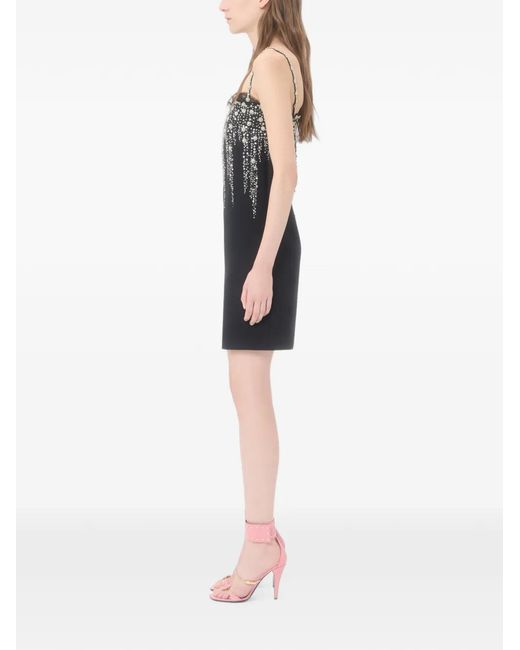 Valentino Garavani Black Embroidered Crepe Couture Short Dress