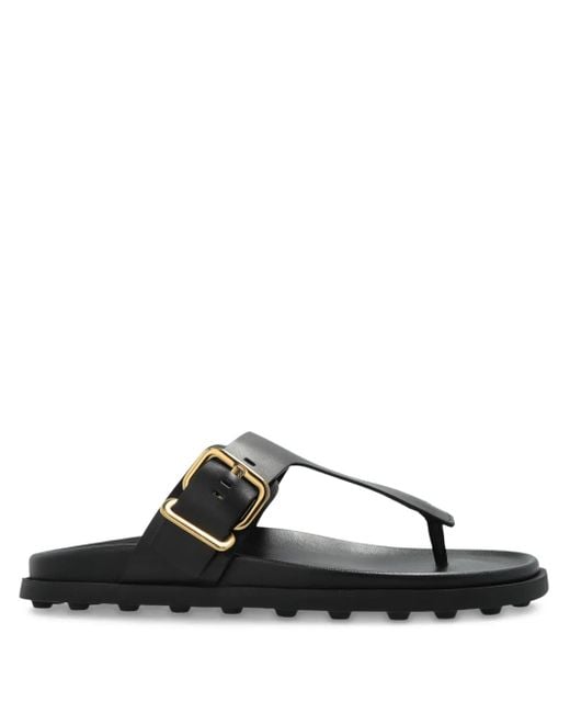 Tod's Black Leather Slides