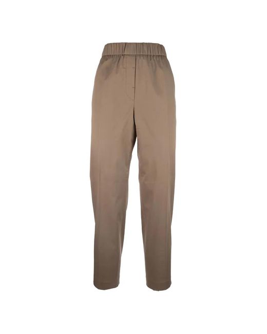 Peserico Natural Monili-Chain Elasticated-Waist Trousers