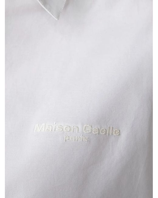 Gaelle Paris White Logo-Embroidered Button-Down Shirt