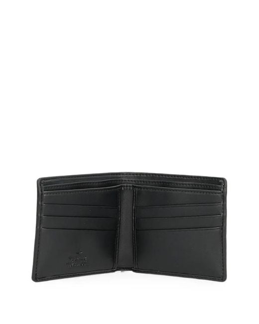 Vivienne Westwood Black Orb-Plaque Billfold Wallet