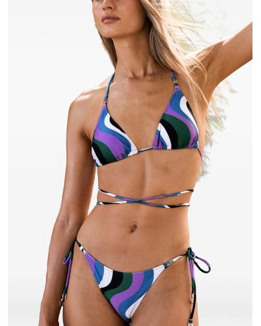 DAZE DAYZ White Pado Abstract-Print Wrap-Around Bikini