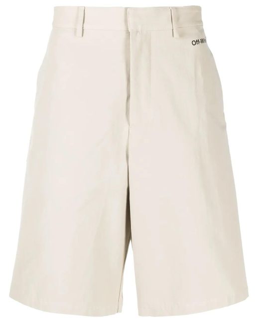 Off-White c/o Virgil Abloh Natural Arrows-print Bermuda Shorts for men