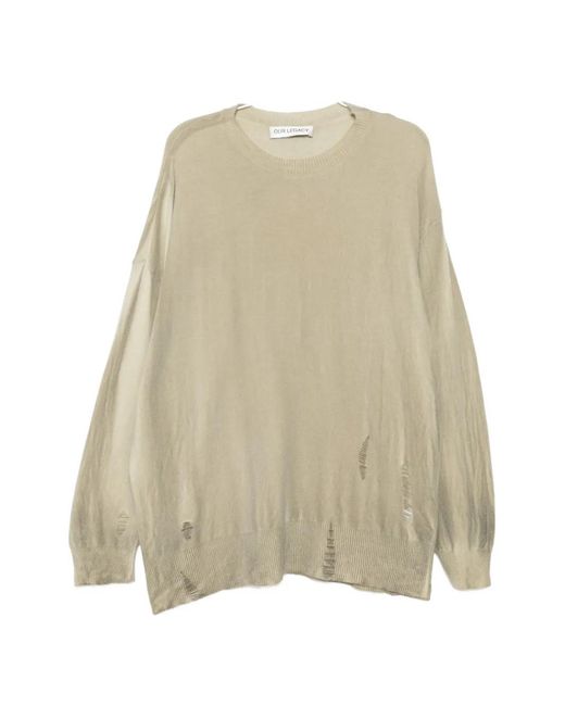 Our Legacy Natural Spray-Dye Distressed Sweater for men