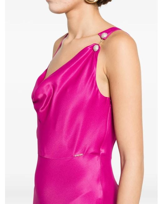 Twinset Pink Draped Asymmetric Dress