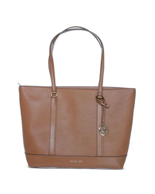 Michael Kors Brown Logo-Charm Tote Bag