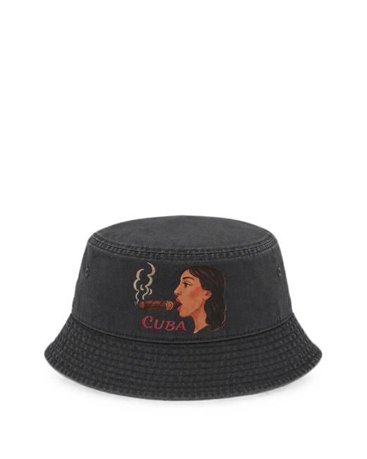 Melt Black Graphic-Print Bucket Hat