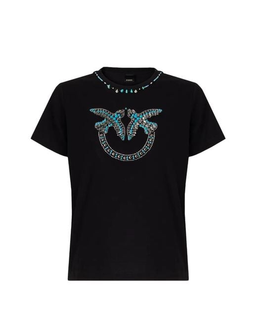 Pinko Black Beaded Embellished T-Shirt