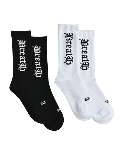 BREATH Black Logo-Jacquard Socks (Pack Of Two) for men
