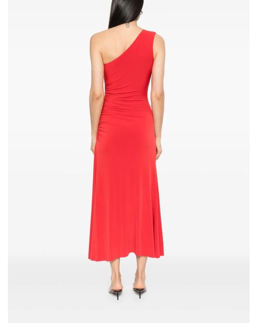 Nissa Red Floral-Appliqué Maxi Dress