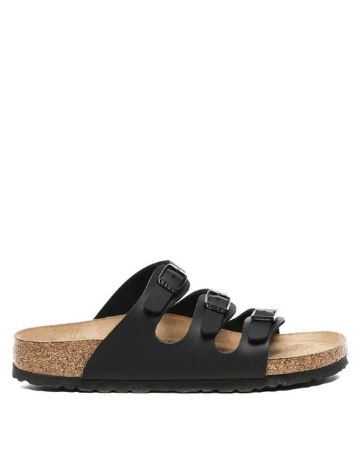 Birkenstock Black Florida Leather Sandals