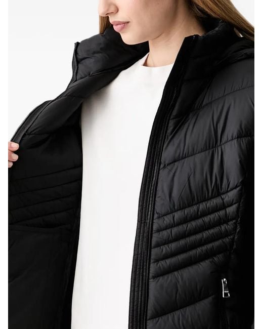 DKNY Black Quilted Hooded Jacket