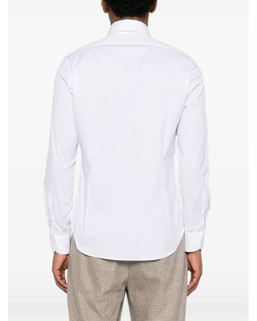 Eleventy White Spread-Collar Button-Up Shirt for men