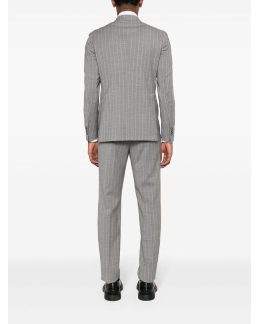 Tagliatore Gray Striped Double-breasted Suit for men