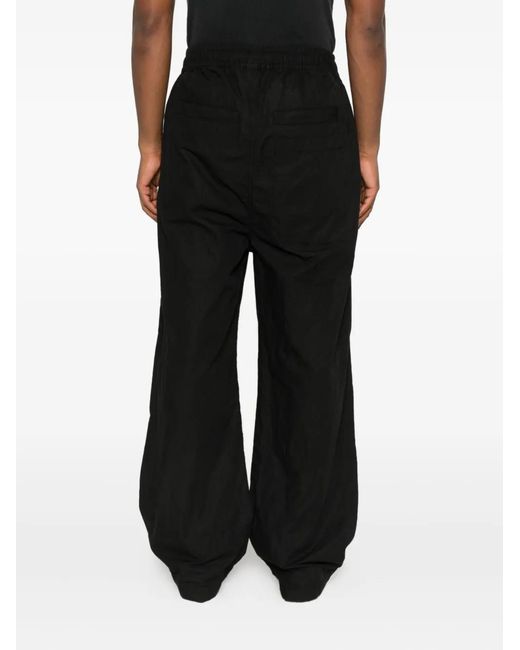 Thom Krom Black Elastic-Waist Straight-Leg Trousers for men
