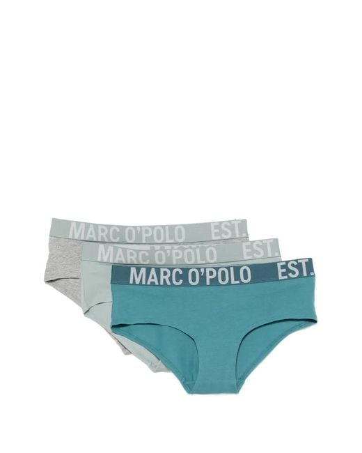 Marc O' Polo Blue Logo-Waistband Briefs (Set Of Three)
