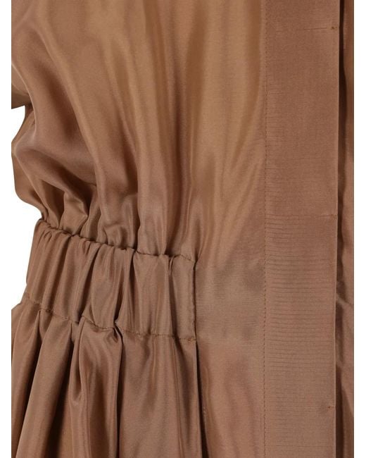 Brunello Cucinelli Brown Elasticated-Waist Maxi Shirt Dress