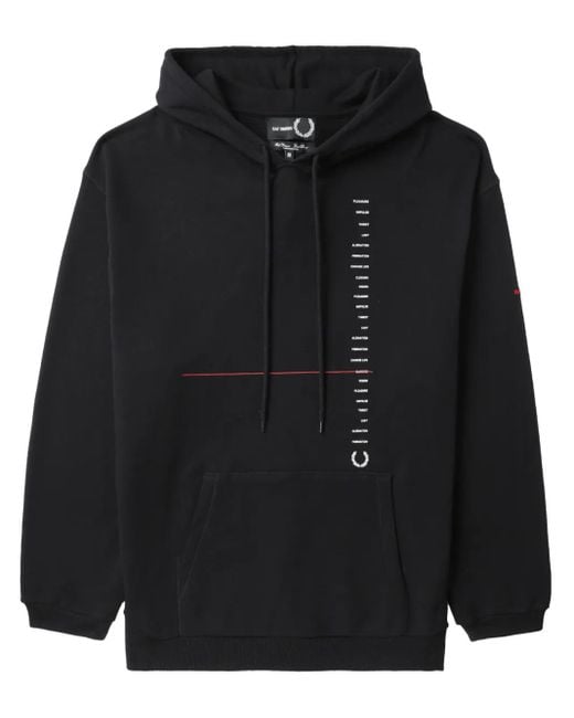 メンズ Fred Perry X Raf Simons ロゴ パーカー Black