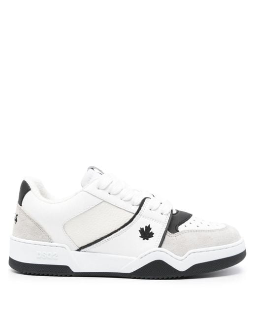DSquared² White Spiker Leather Sneakers