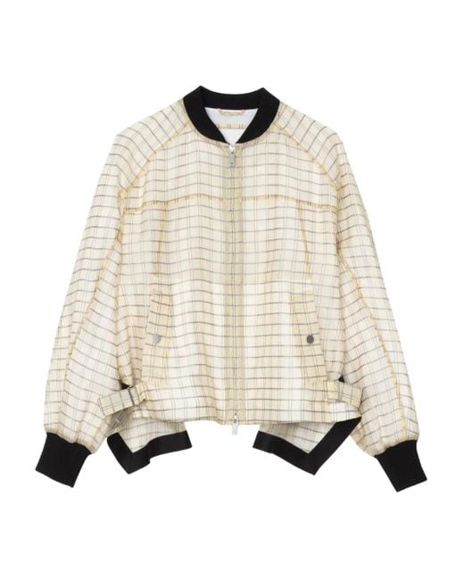3.1 Phillip Lim Checked Bomber Jacket Natural