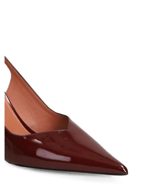 Castagna Brown Darya Pointed-Toe Slingback Pumps