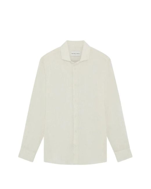 Frescobol Carioca White Antonio Linen Shirt for men