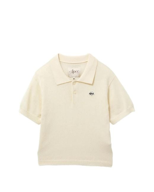 AAPE BY A BATHING AP White Logo-Embroidered Polo Shirt