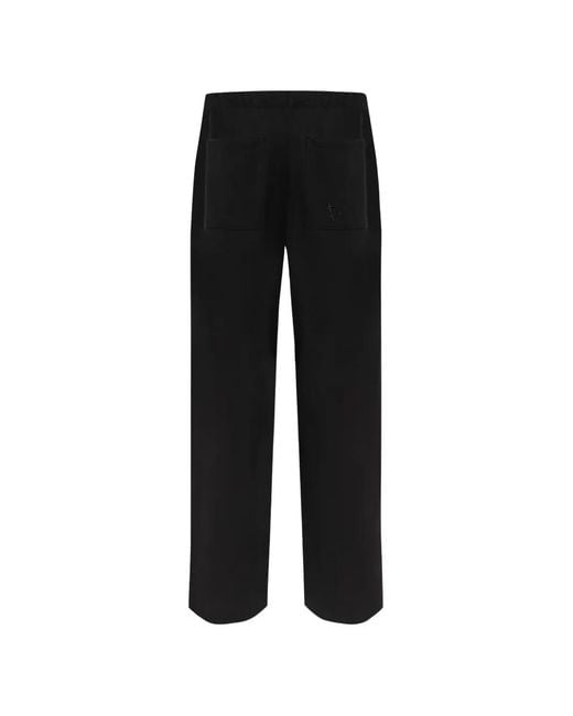 Laneus Black Tapered-Fit Wool Trousers for men