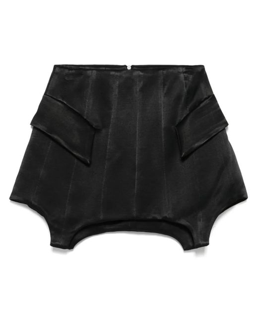 Pink サテンミニスカート Black