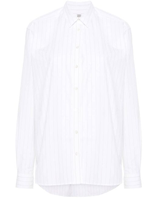 Totême  White Pinstripe Cotton Shirt