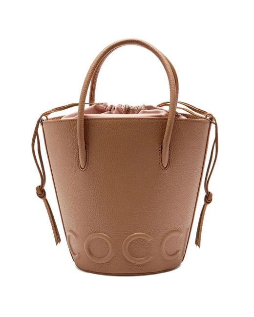 Coccinelle Myrtha Maxi Bucket-Tas Met Logo in het Brown