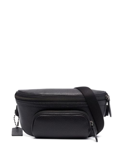 COACH Black Leather Belt Bag for men