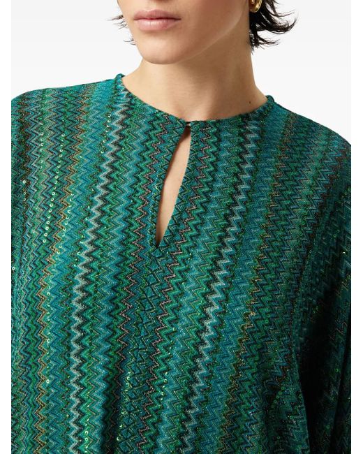 Missoni Green Zigzag-Print Blouse