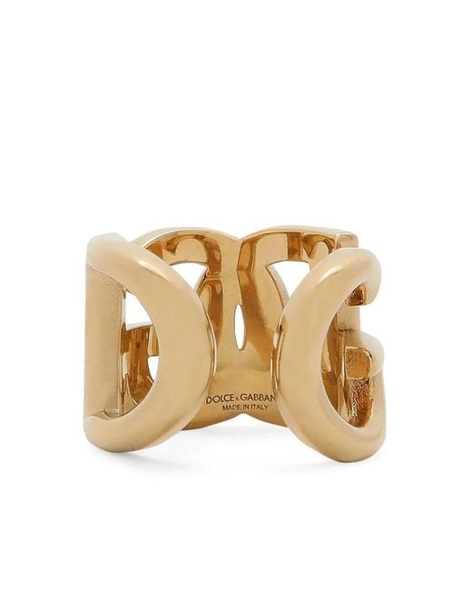 Dolce & Gabbana Metallic Interlocking Logo Ring