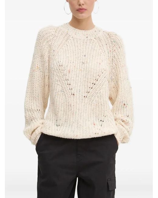 Desigual White Gerippter Confetti Pullover