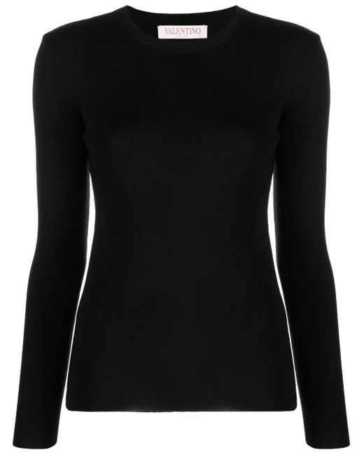 Valentino Garavani Black Open-Back Knitted Top