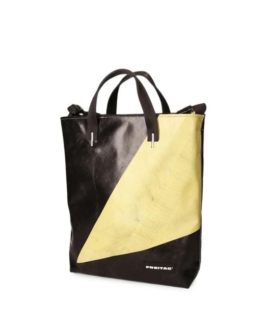 Freitag Black Leland Logo-Patch Tote Bag for men