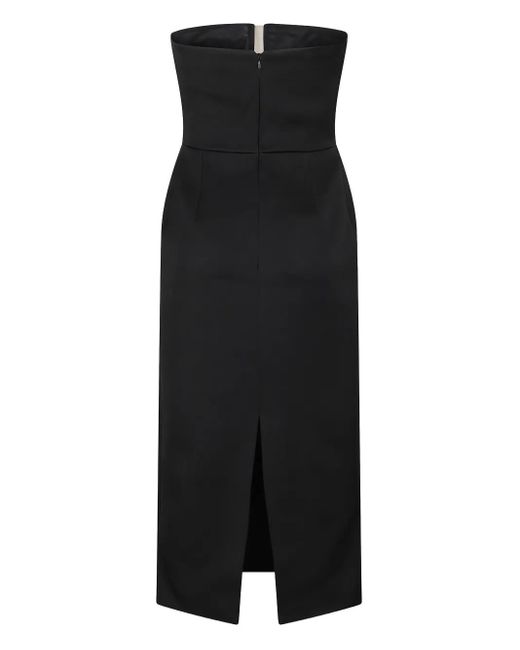 David Koma Black Rhinestone-Embellished Midi Dress