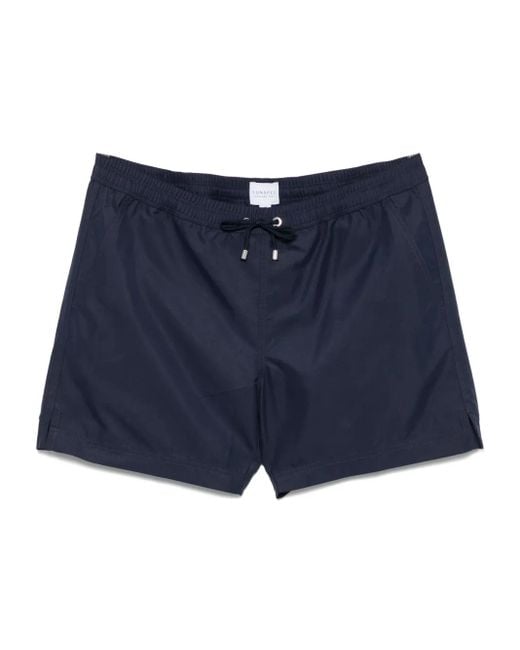 Sunspel Blue Drawstring Swim Shorts for men