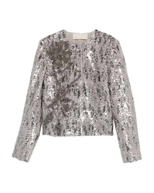 Elie Saab Gray Sequin-Embellished Jacket